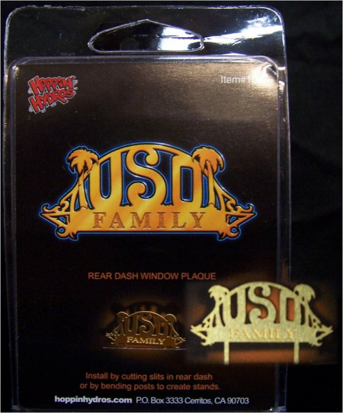 Hoppin Hydros USO Car Club Brass Window Plaque passend zu 1:18 / 1:24