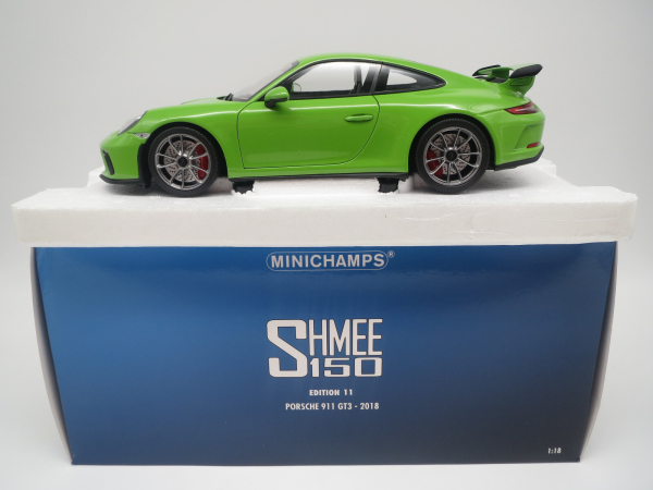 Minichamps 110067025 PORSCHE 911 GT3 991.2 2018 gelbgrün 1:18 Modellauto