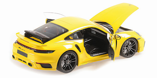 Minichamps PORSCHE 911 992 Turbo S Coupe 2021 Sport Design yellow 1:18 Modelcar limited 1/504