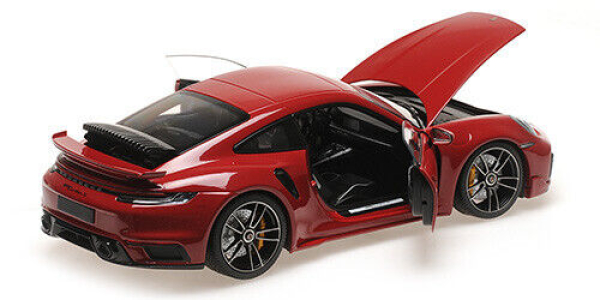 Minichamps PORSCHE 911 992 Turbo S Coupe 2021 Sport Design rot 1:18 Modellauto limitiert 1/504