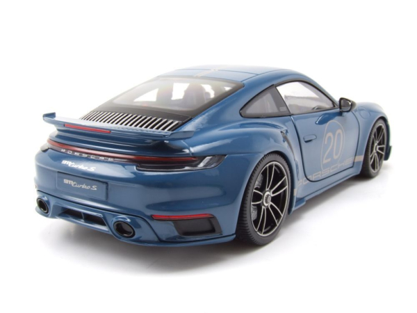 Minichamps PORSCHE 911 992 Turbo S Coupe 2021 Sport Design blau 1:18 Modellauto limitiert 1/504
