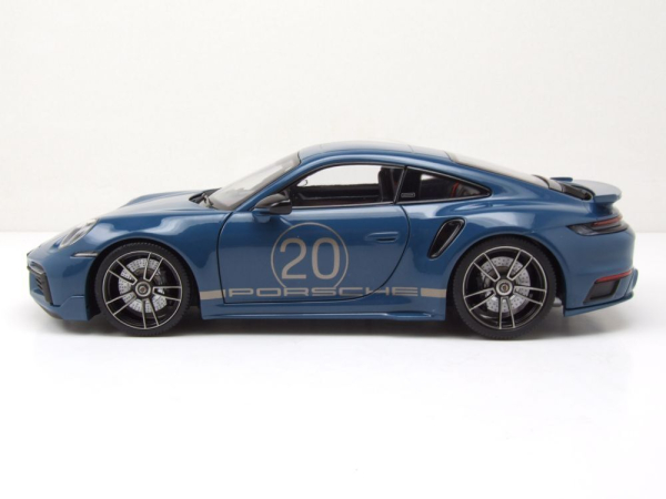 Minichamps PORSCHE 911 992 Turbo S Coupe 2021 Sport Design blau 1:18 Modellauto limitiert 1/504