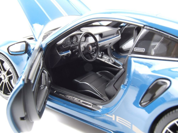 Minichamps PORSCHE 911 992 Turbo S Coupe 2021 Sport Design blau 1:18 Modellauto limitiert 1/504