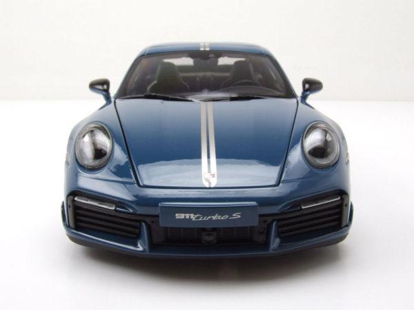 Minichamps PORSCHE 911 992 Turbo S Coupe 2021 Sport Design blau 1:18 Modellauto limitiert 1/504