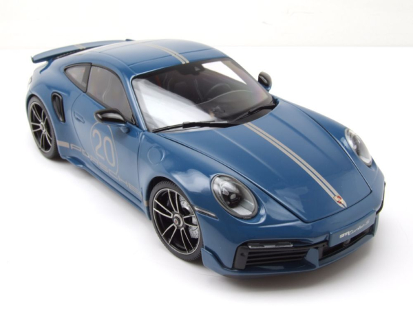 Minichamps PORSCHE 911 992 Turbo S Coupe 2021 Sport Design blau 1:18 Modellauto limitiert 1/504