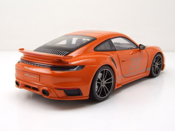 Minichamps PORSCHE 911 992 Turbo S Coupe 2021 Sport Design orange 1:18 Modellauto limitiert 1/504