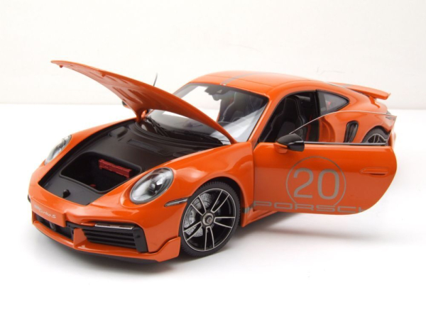Minichamps PORSCHE 911 992 Turbo S Coupe 2021 Sport Design orange 1:18 Modellauto limitiert 1/504