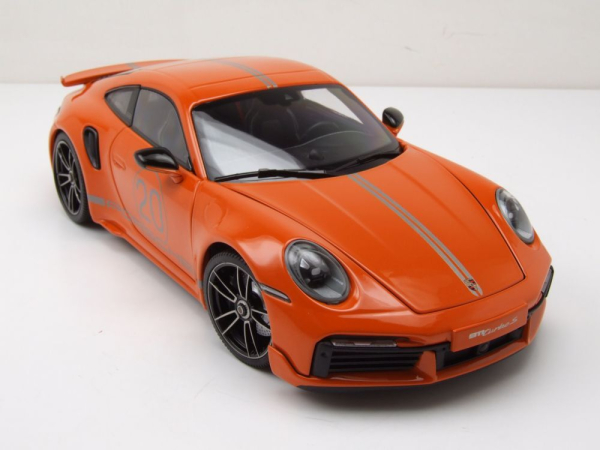 Minichamps PORSCHE 911 992 Turbo S Coupe 2021 Sport Design orange 1:18 Modellauto limitiert 1/504