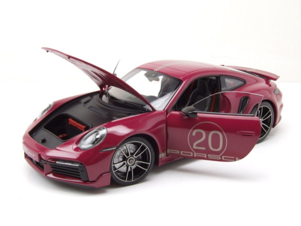 Minichamps PORSCHE 911 992 Turbo S Coupe 2021 Sport Design red 1:18 Modelcar limited 1/504