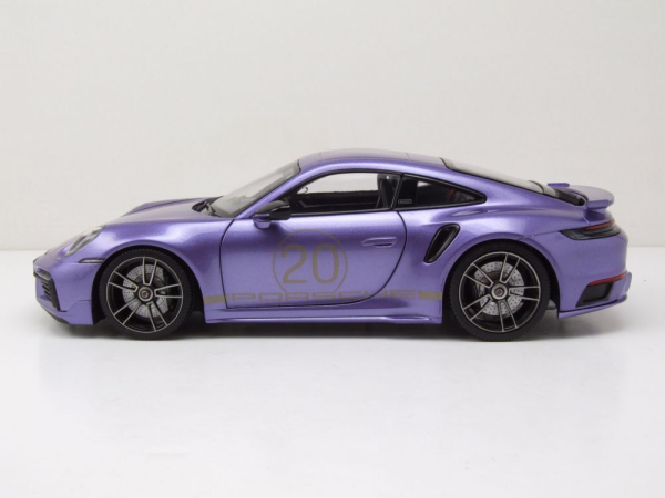 Minichamps PORSCHE 911 992 Turbo S Coupe 2021 Sport Design violett 1:18 Modellauto limitiert 1/504