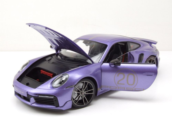 Minichamps PORSCHE 911 992 Turbo S Coupe 2021 Sport Design violett 1:18 Modellauto limitiert 1/504