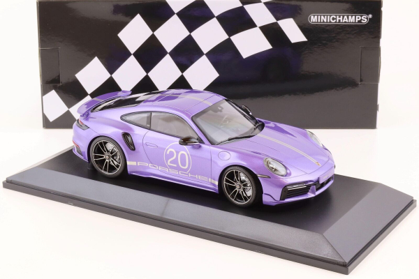 Minichamps 155069174 Porsche 911 992 Turbo S 2021 violett 1:18 limitiert 1/504 Modellauto