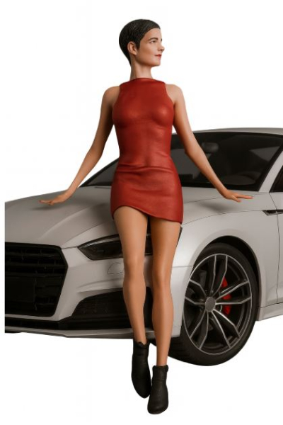 Atlantic 1:18 Figur Frau Moana in roten Kleid für Modellbau Diorama