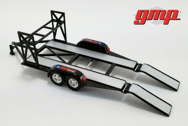 GMP Tandem Trailer mit Reifenregal 1:43 Chevrolet 14311 Auototransport Anhänger