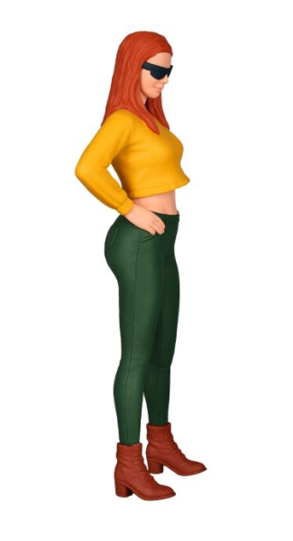 Atlantic 1:18 Figur Chanel Frau in gelben Pullover für Modellbau Diorama