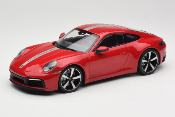 Minichamps PORSCHE 911 992 Carrera 4S Coupe 2019 rot 1:18 Modellauto