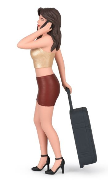 Atlantic 1:18 Figur Anna Frau mit Koffer für Modellbau Diorama