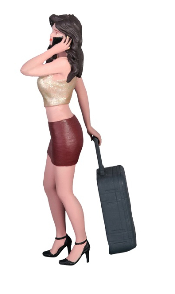 Atlantic 1:18 Figur Anna Frau mit Koffer für Modellbau Diorama