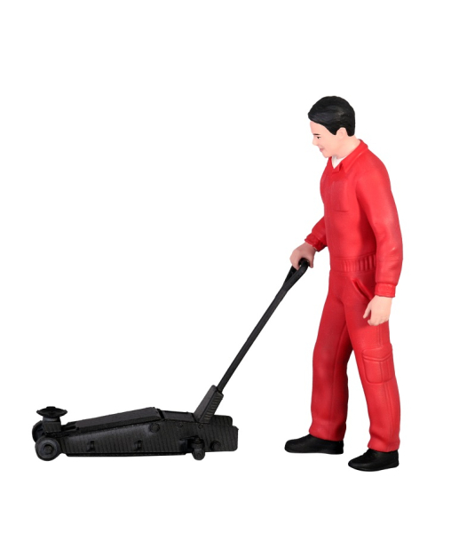 Atlantic 1:18 Figur Sam Mechaniker mit Wagenheber für Modellbau Diorama