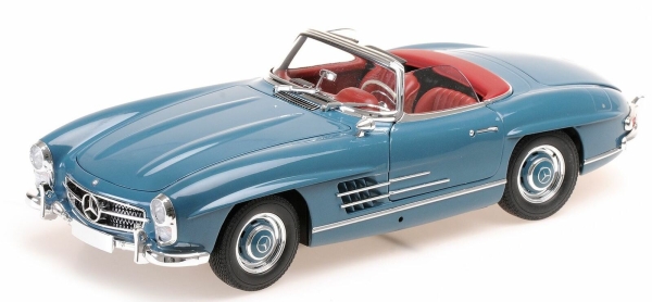 Minichamps MERCEDES-BENZ 300 SL ROADSTER (W198) 1957 BLAU 1:18 limitiert Modellauto