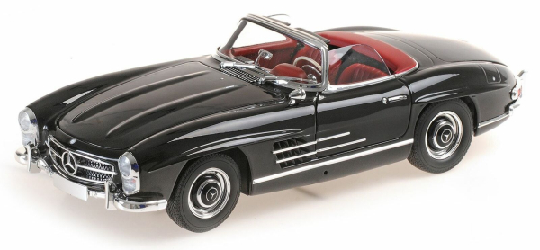 Minichamps MERCEDES-BENZ 300 SL ROADSTER (W198) 1957 SCHWARZ 1:18 limitiert Modellauto