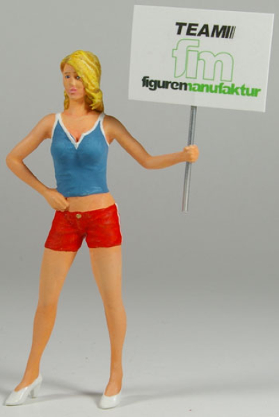 Figurenmanufaktur 180049 Gridgirl Niki - Frau mit Schild - Figur 1:18