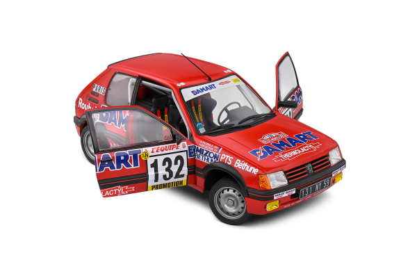 Peugeot 205 GTI Rallye Monte Carlo 1986 #132 red 1:18 Solido 421186220 Modelcar
