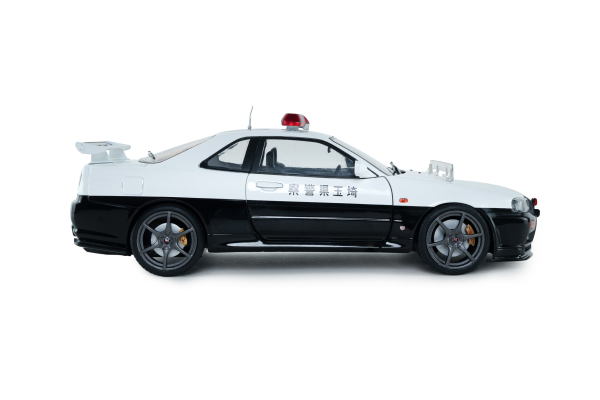 Nissan Skyline GT-R BNR34 Japan Polizei schwarz/weiß 1999 1:18 Solido 421186618 Modellauto