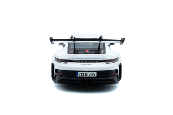 Porsche 911 GT3 RS 992 2024 weiß mit blauen Streifen 1:18 Solido 421186399 Modellauto