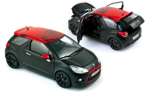 Norev 181543 Citroën DS3 Racing Loeb 2012- schwarz matt + rot1:18