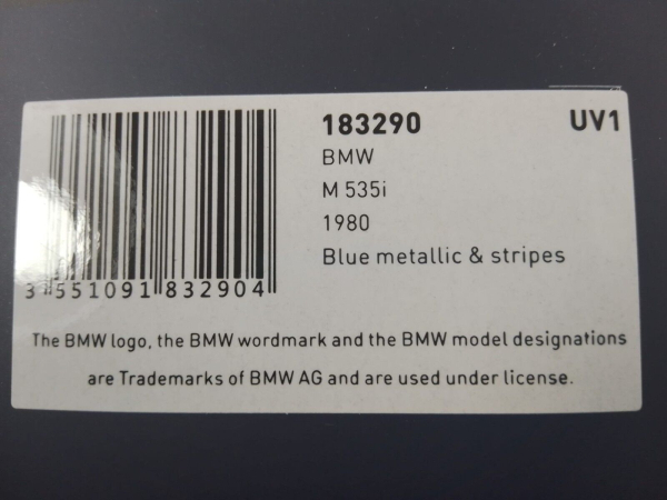 Norev 183290 BMW E30 535i 5er 5-series blue metallic 1988 Limousine 1:18 limited 1/500 modelcar