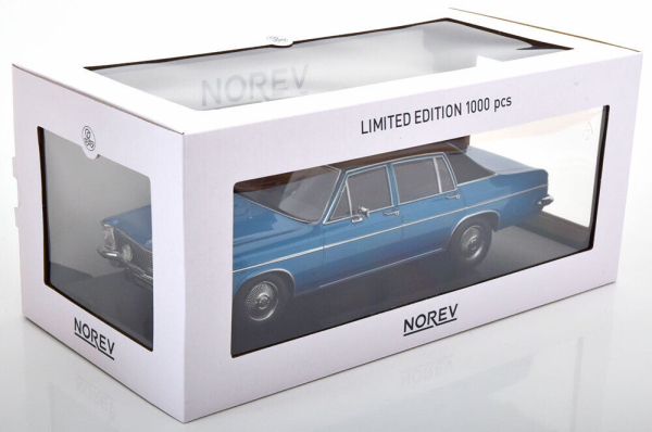 Norev 183686 Opel Diplomat V8 1969 blau metallic / matt schwarz 1:18 Modellauto Limitiert 1/1000