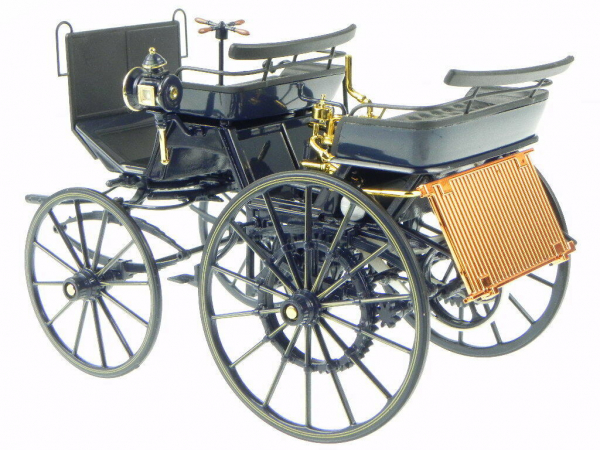 Norev 183700 Daimler Motorkutsche 1886 dunkelblau Mercedes 1:18 Oldtimer Modellauto