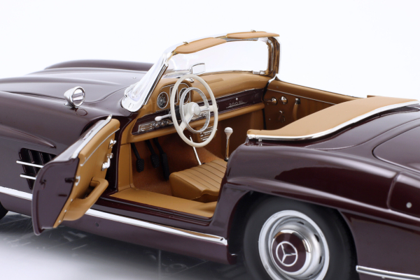 Mercedes-Benz 300 SL Roadster 300SL W198 1957 burgundy red 1:18 Modellauto