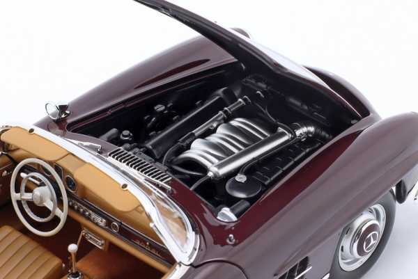 Mercedes-Benz 300 SL Roadster 300SL W198 1957 burgundy red 1:18 Modellauto