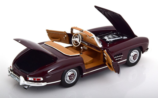 Mercedes-Benz 300 SL Roadster 300SL W198 1957 burgundy red 1:18 Modellauto