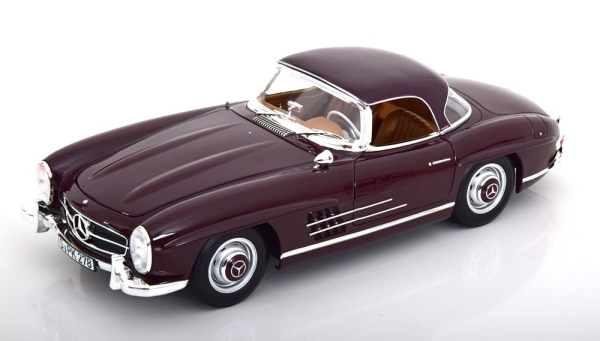 Mercedes-Benz 300 SL Roadster 300SL W198 1957 burgundy red 1:18 Modellauto