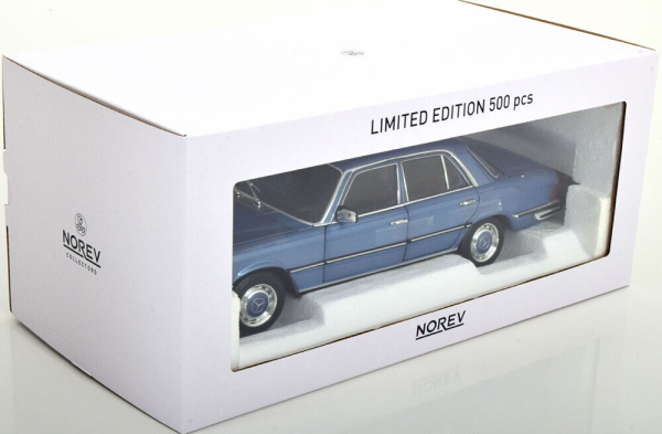 Norev 183971 Mercedes-Benz 350 SE W116 1973 hellblau metallic 1:18 limitiert 1/500 Modellauto