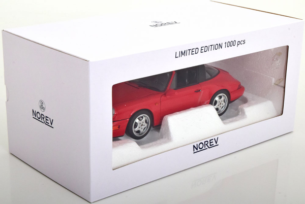 Norev 187325 Porsche 911 Carrera 4 964 Targa 1990 red 1:18 Modelcar limited 1/1000