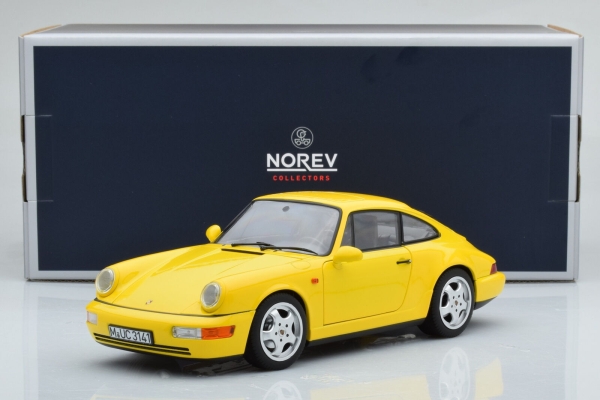 Norev 187328 Porsche 911 Carrera 964 1992 gelb 1:18 Modellauto Modelcar