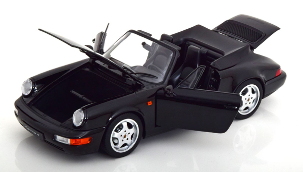 Norev 187332 Porsche 911 Carrera 964 4 Cabrio 1990 schwarz metallic 1:18 Modellauto limitiert 1/1000