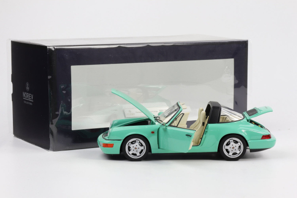 Norev 187341 Porsche 911 Carrera 4 964 Cabrio 1991 mint grün 1:18 Modellauto limitiert 1/200