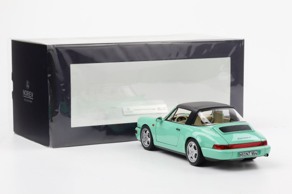 Norev 187341 Porsche 911 Carrera 4 964 Cabrio 1991 mint grün 1:18 Modellauto limitiert 1/200