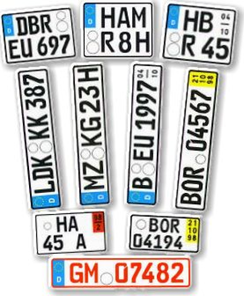 1 x CD - Nummernschild mit Wunschkennzeichen zum Selbermachen für Maßstab 1:18