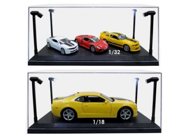 Display Case mit Beleuchtung für 1:18 1:24 1:32 Modellautos T9-189910
