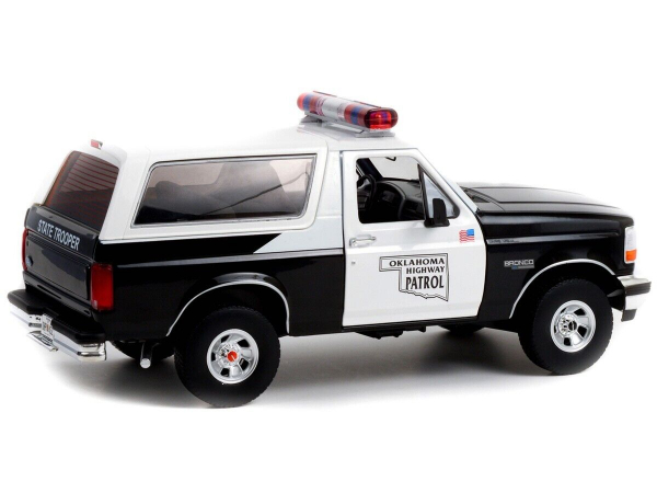 Greenlight 1996 Ford Bronco 1:18 Oklahoma Highway Patrol white/black