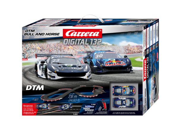 Carrera DIGITAL 132 DTM Bull and Horse Rennbahn 30022 1:32 inkl. 2x Ferrari 488 GT3