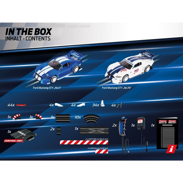 Carrera DIGITAL 132 Starter Set 2023 Rennbahn 30033 1:32 inkl. 2 x Ford Mustang GTY Special Edition