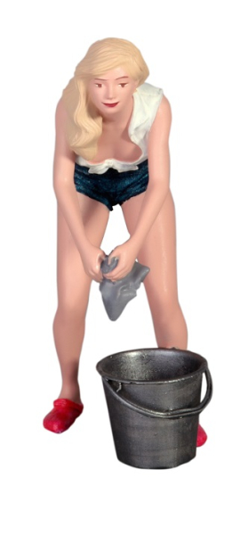 Atlantic 1:18 Figur Lola Frau die Auto wäscht für Modellbau Diorama