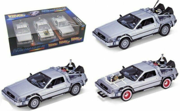 Welly Geschenk-Box Delorean 1983 Zurück in die Zukunft 1:24 Teil I, II & III Back to the future